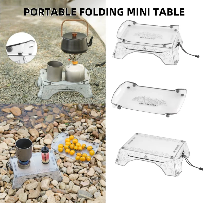 Mini tavolo pieghevole ultraleggero Vassoio da tavolo da campeggio in PP per uso alimentare portatile per campeggio Escursionismo Pesca BBQ Picnic Attrezzatura da pranzo all'aperto