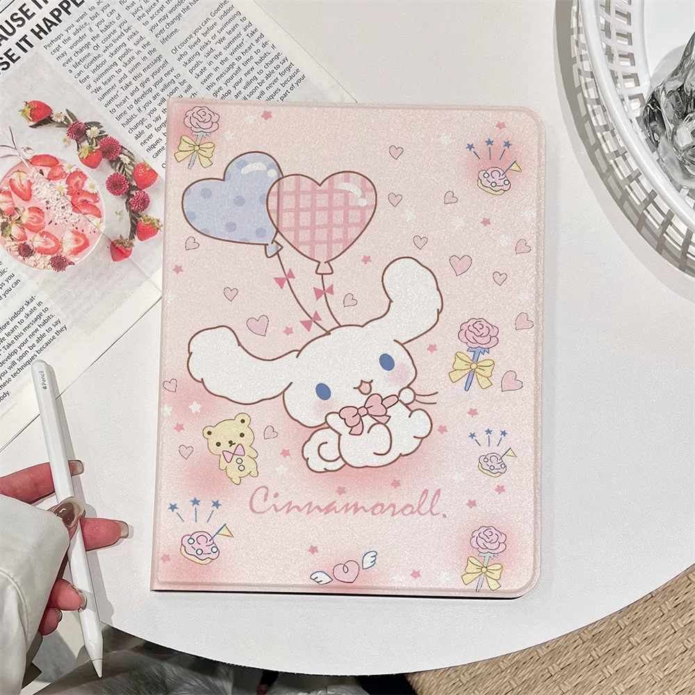 

Cinnamoroll Case for iPad Air3 4 5 Pro 10.5 Air 11 Mini 4 5 6 7 8 9 10th 11th Generation 9.7 with Pencil Holder Protective Cover