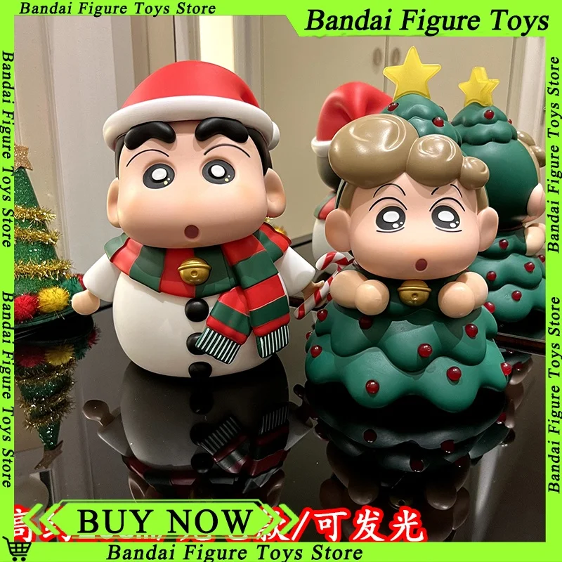 Christmas Kawaii Crayon Shin-chan COS Snowman Anime Figure Xmas Tree Himawari Cute Action Figurine Doll Desktop Decoration Gift