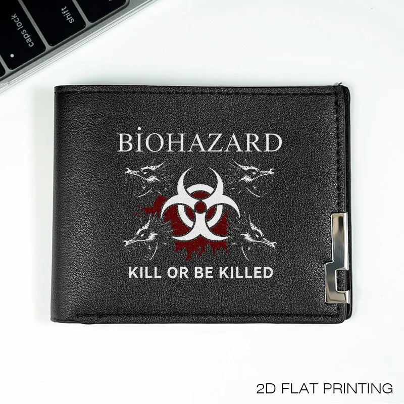 BIOHAZARD DESIGN ICÔNICO MEN'S SLIM WALLET PU LEATHER LIGHTWEIGHT DURÁVEL ACESSÓRIA DE MODA DE BUSINESS PARA uso diário