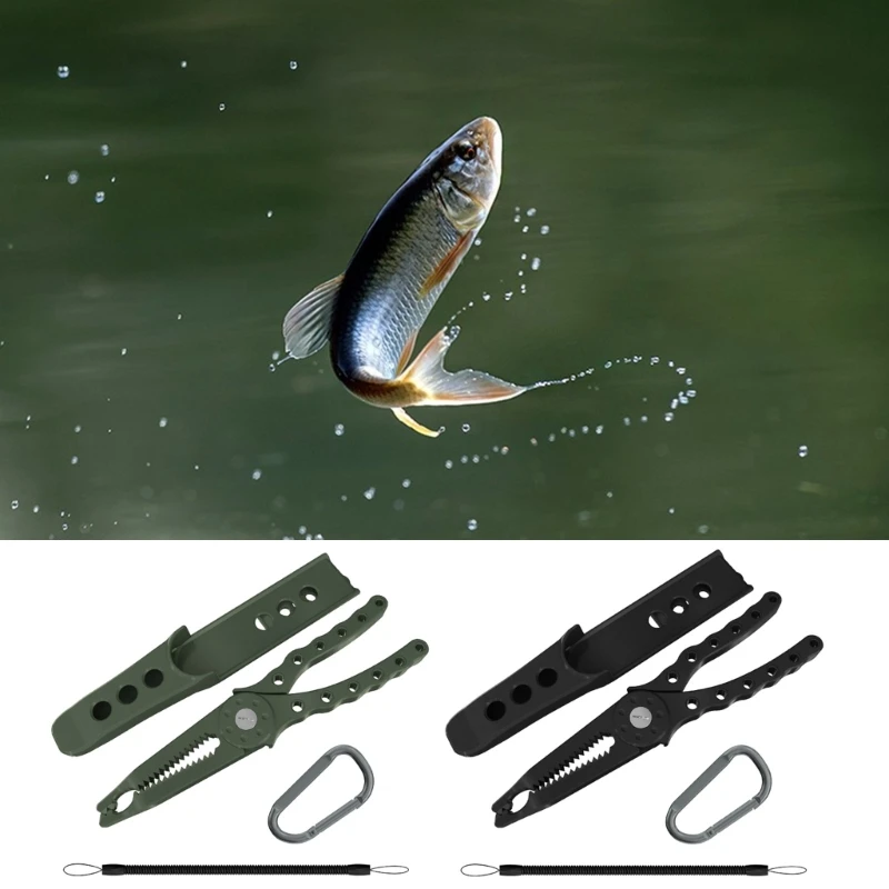 

Fishing Gripper Portable Fish Grip Lip Clamp Grabber Fish Clamp Grip Fish Controller Fishing Tongs Plier with Carabiner