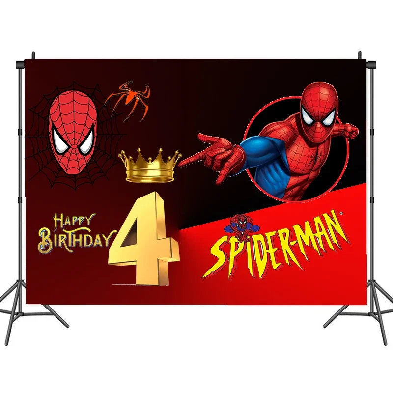 Marvels Spiderman Backdrop Party Decoration Spider Man Backgroud Birthday Baby Shower Cloth Supplies Kids Photography Back Drop