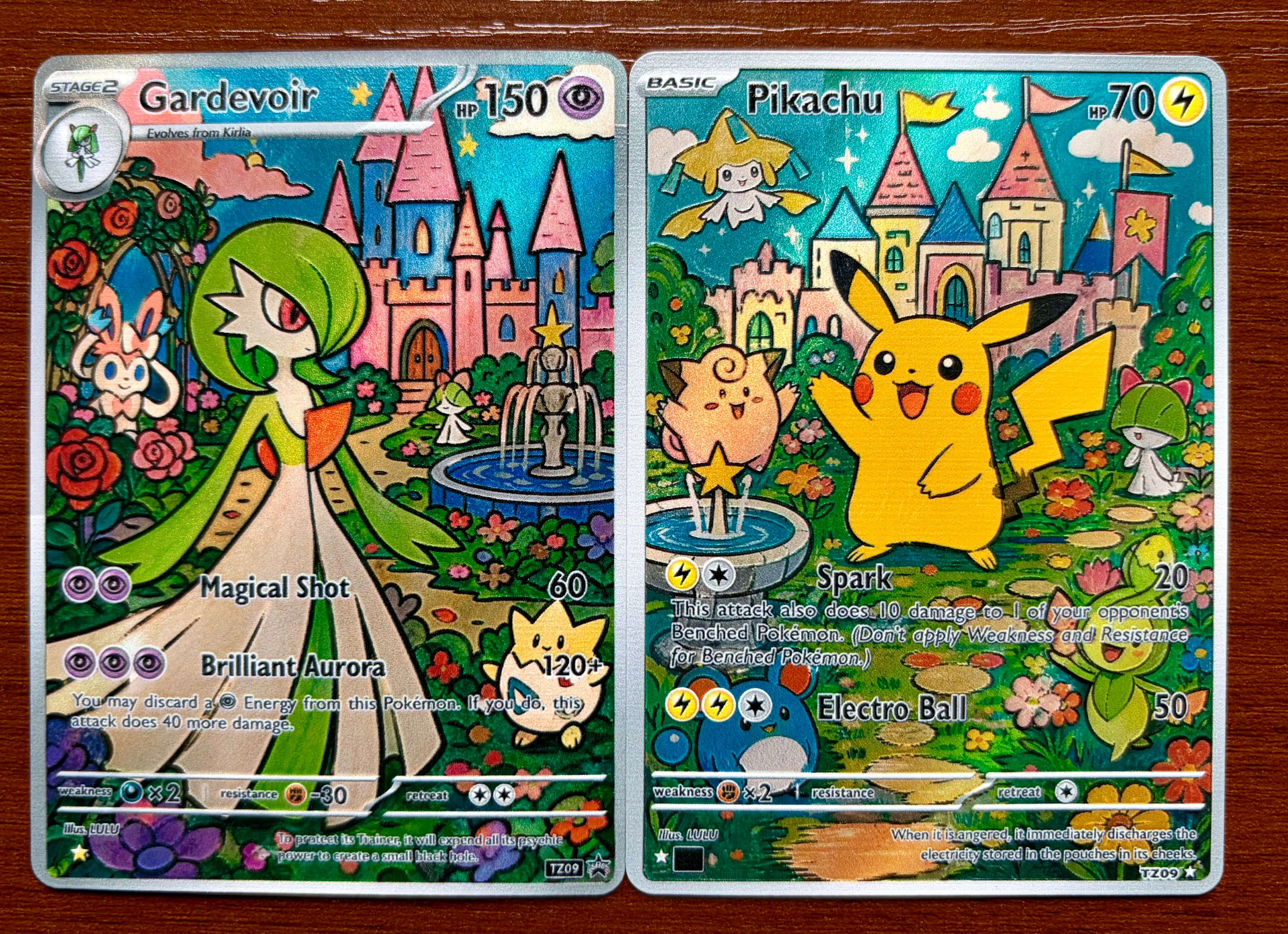 PTCG Cards Crayon Set Holo Rare Cards Gardevoir Jigglypuff Sylveon Togepi Garden PTCG Cards Gift Collection PKM DIY Gift