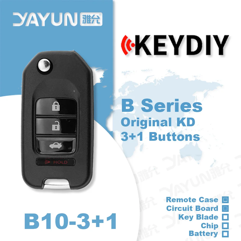 

YAYUN KEYDIY KD900+/URG/X2/MAX/MINI Programmer B Series Remote Control B10-3+1 Buttons Universal Car Key For Honda Style