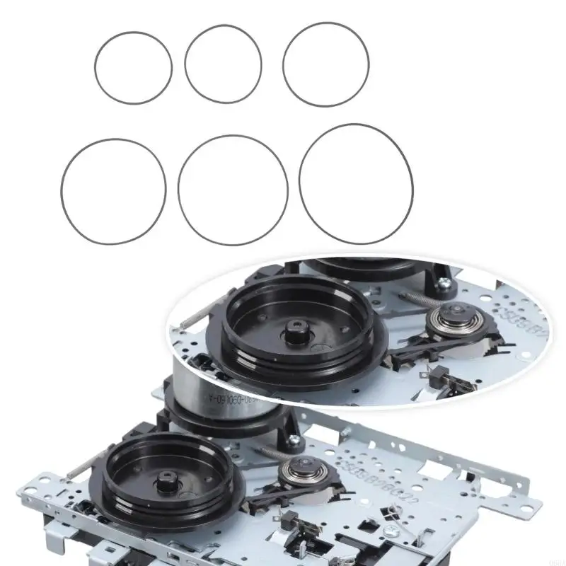 Cinto borracha quadrada 102-150mm Comprimento dobrado para gravadores disco e jogadores portáteis Durabilidade 1,5 mm