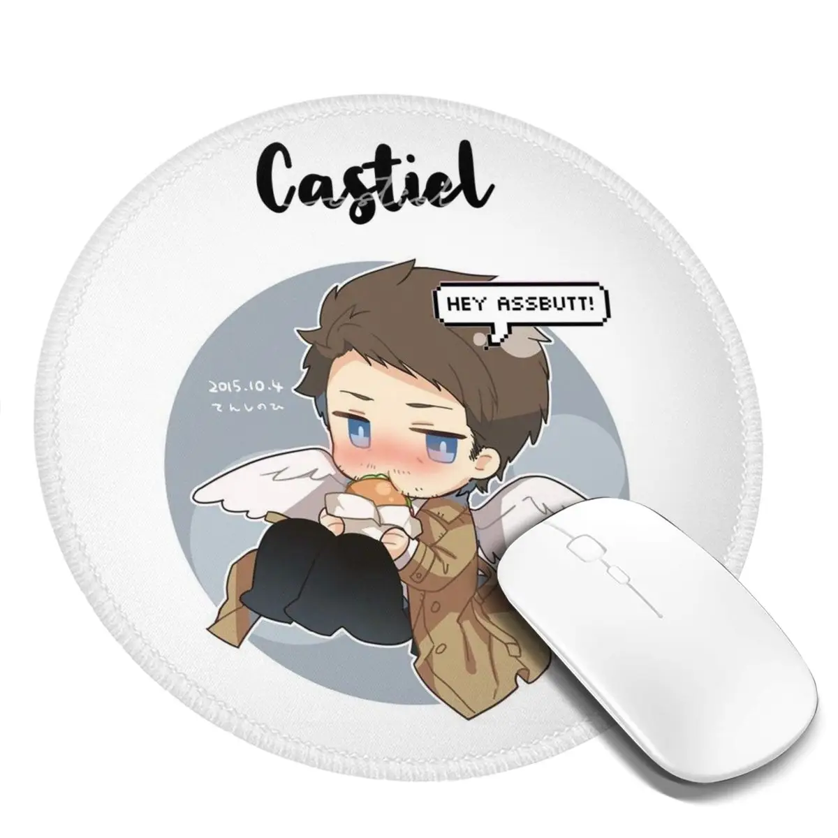 

Круглый коврик для мыши с эмблемой ФБР Castiel, коврик для клавиатуры и мыши, коврик для геймерского ПК, офисные аксессуары, настольные коврики