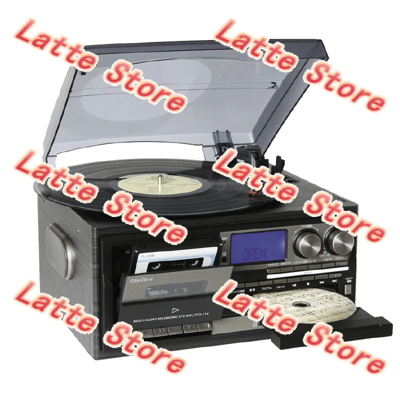 Multifunctional 7-in-1 turntable player AM/FM radio CD player USB and cassette recorder Aux -in RCA Line-out blue tooth