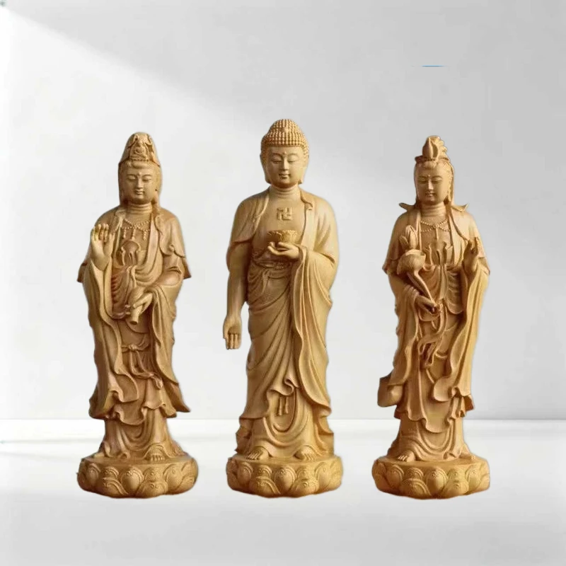 

Подставка для статуи Будды из самшита, Амитабха Бодхисаттвы, украшение для дома и офиса, скульптура Авалокитешвара Гуаньинь, 1 шт.