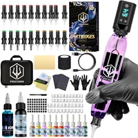 Kit de tatuaje POSEIDON V5, Kit de pluma de tatuaje genial para maquillaje permanente, Kit de máquina de tatuaje, fuente de alimentación de tatuaje de buena calidad, pistola de tatuaje K