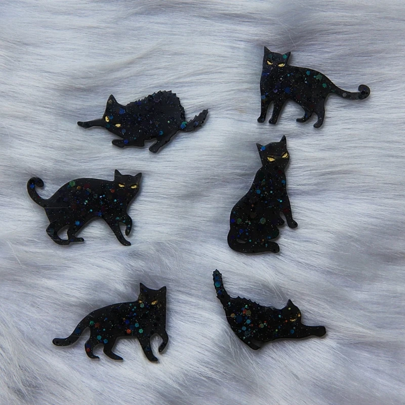 Halloween Cat Silicone Mold Unique Cat Pendants Epoxy Molds Keychain Earring Pendant Mold DIY Jewelry  Resin Molds R3MC