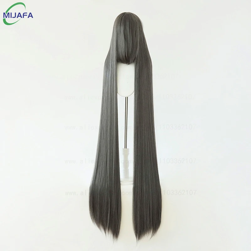 700 g hochwertige 59" 150 cm lange gerade Cosplay-Perücke mit Pony, blond, braun, rot, grün, blau, hitzebeständige Haarfarben, Anime-Perücken