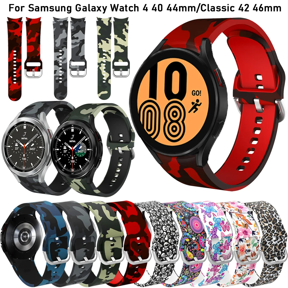 

Silicon Printing Strap For Samsung Galaxy Watch 4 40mm 46mm Smart No Gaps Band Strap For Samsung Galaxy Watch4 Classic 42mm 46mm