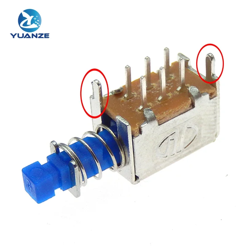 10PCS Horizontal Push-Pull Keys 2 Rows 6Pin Wiring Feet With Ears Button A04 Self-Reset With Lock Push Set-Top Box Power Switch