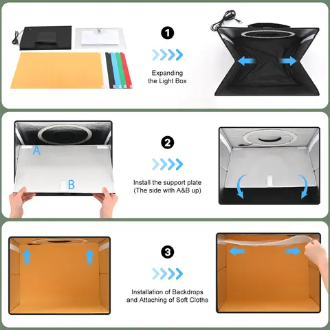 Lightdow fotostudio ljuslåda kit 12 8 best sales studio fotolåda - №1