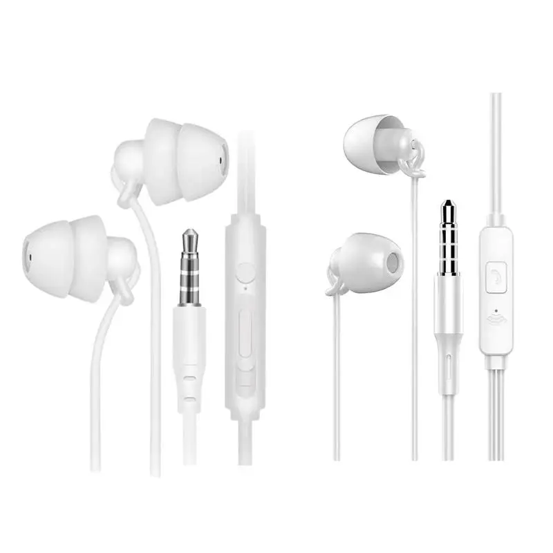 Earphone Hifi Headset Noise-Cancel Sleeping Earbud Soft Silicone Headset TPE Wire No Ear Pressure Earbuds 3.5mm