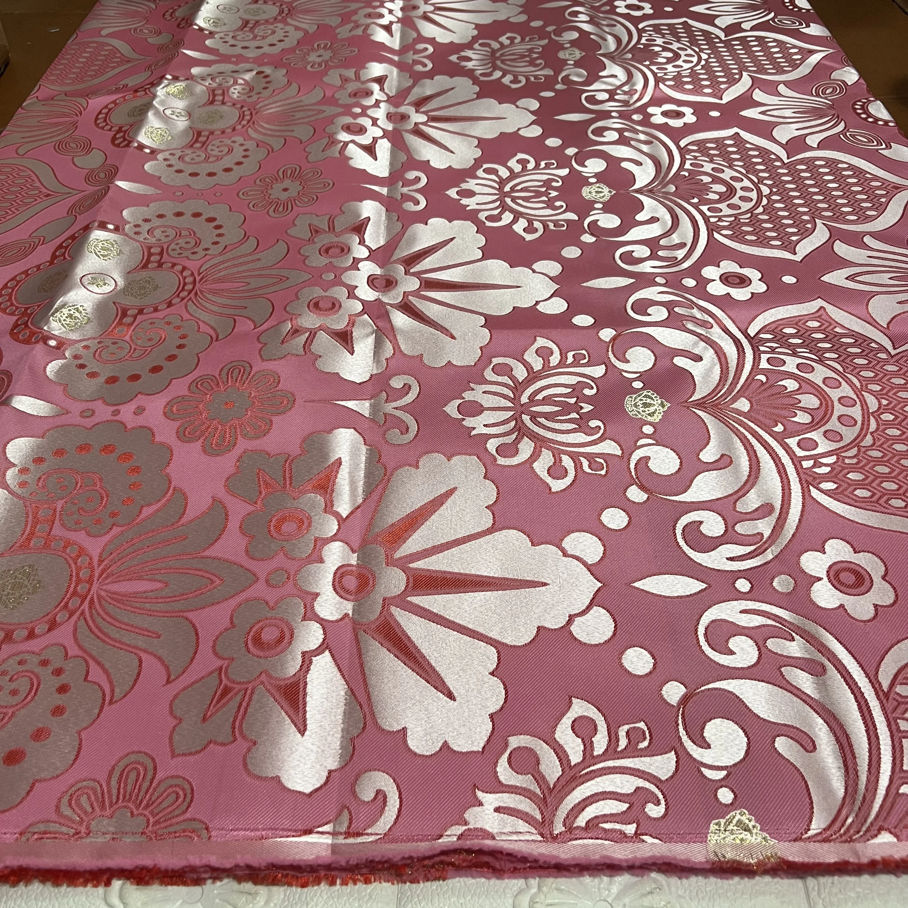 2026 African Printing 3D Damask Headtie High Quality Embroidery Wedding Party Wrapper Hat Fabric For Women 5 Yards