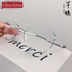 2 g Men Cat Eye Prescription Eyeglasses Graduation Lenses Light Optical Frames Rimless Titanium Glass for Women