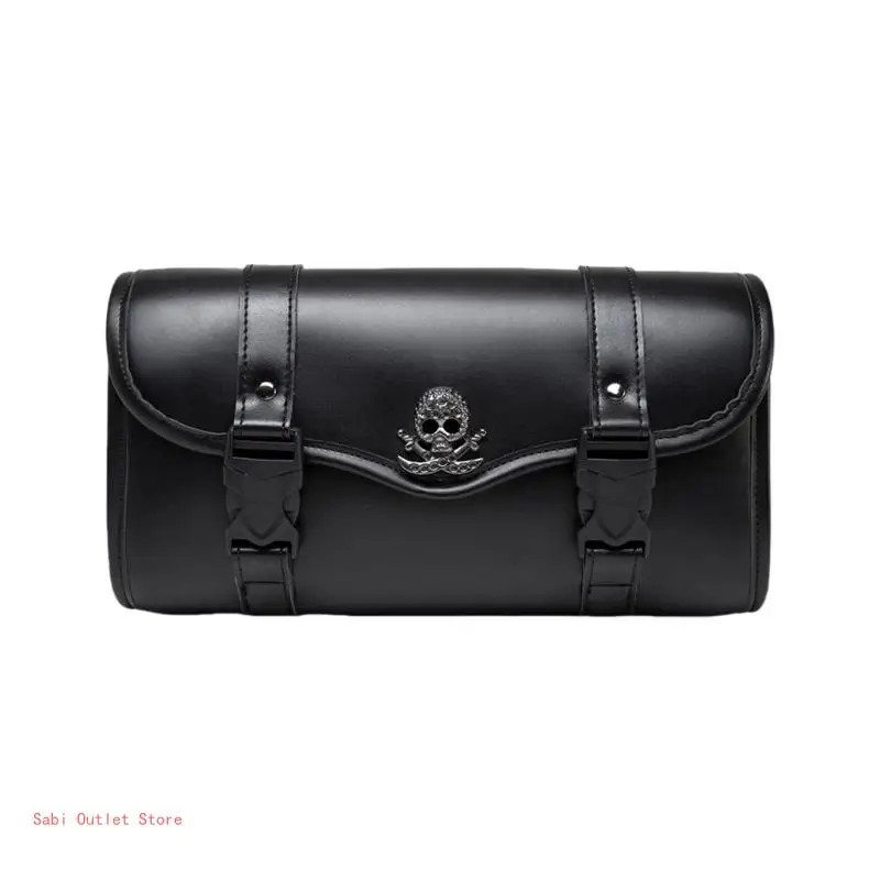 Punk Styles Motorcycle Storage Pouches Saddlebag PU Leather Tool Bag Suitable for Handlebar & Fork, Riders Daily Commute