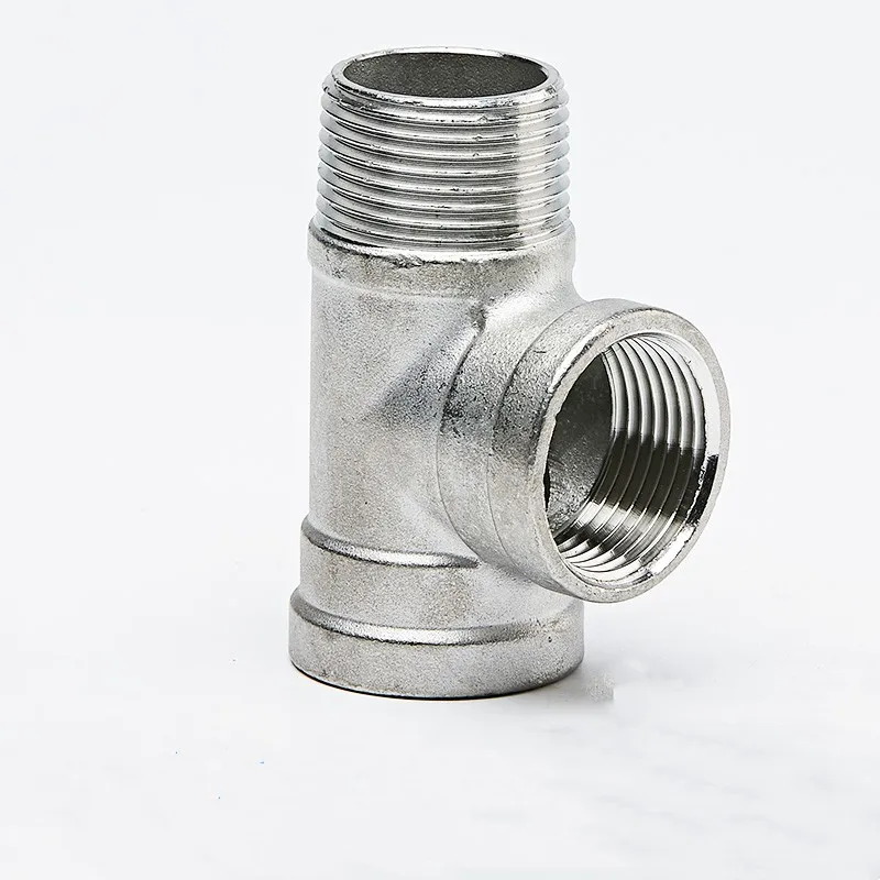 Male+Female+Female Threaded 3 Way Tee T Pipe Fitting 1/2" 3/4" 1" BSP Threaded SS304 Stainless Steel