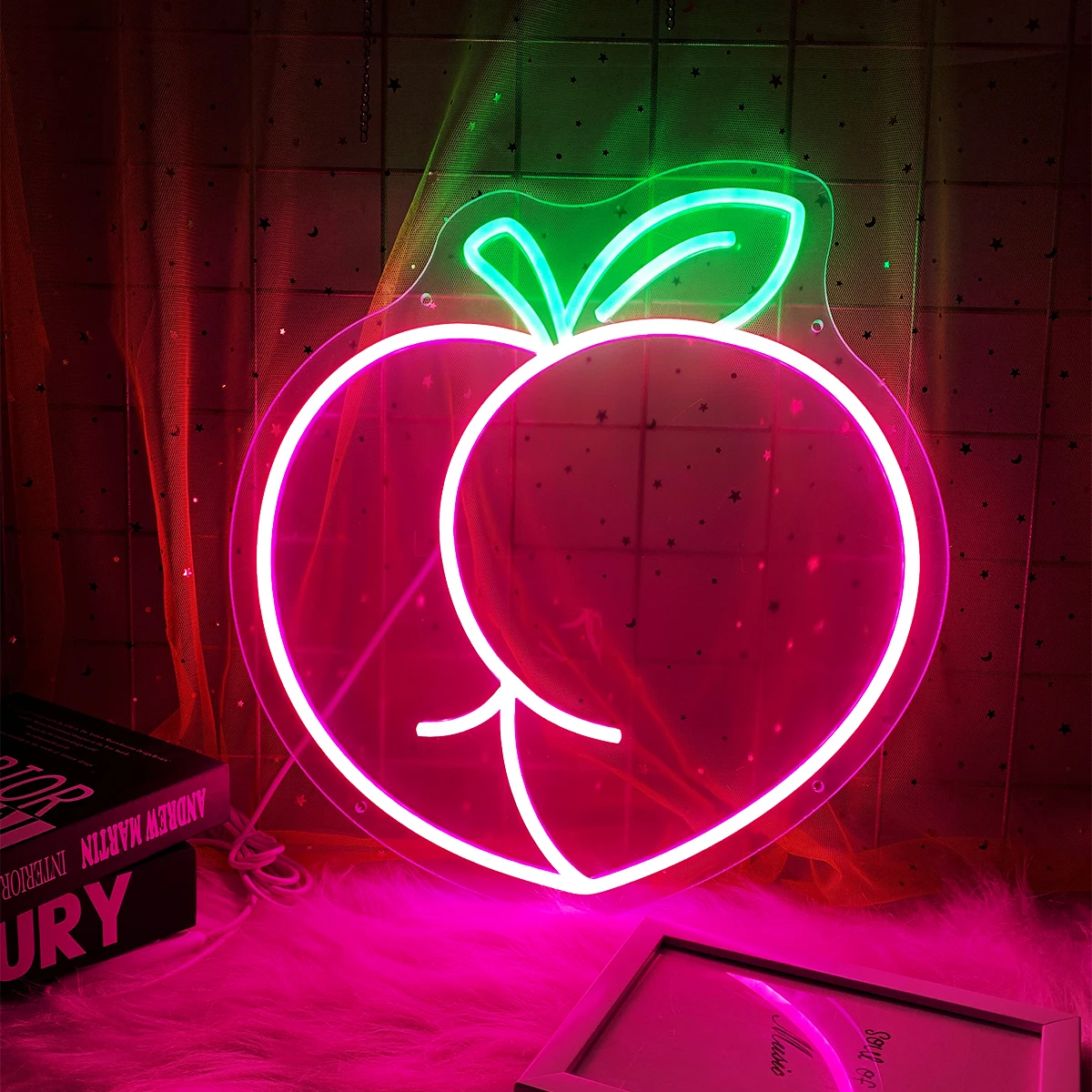 

Peach-shaped, custom-made neon lights for parties, birthday gifts, bedroom decorations, lighting up your own atmosphere