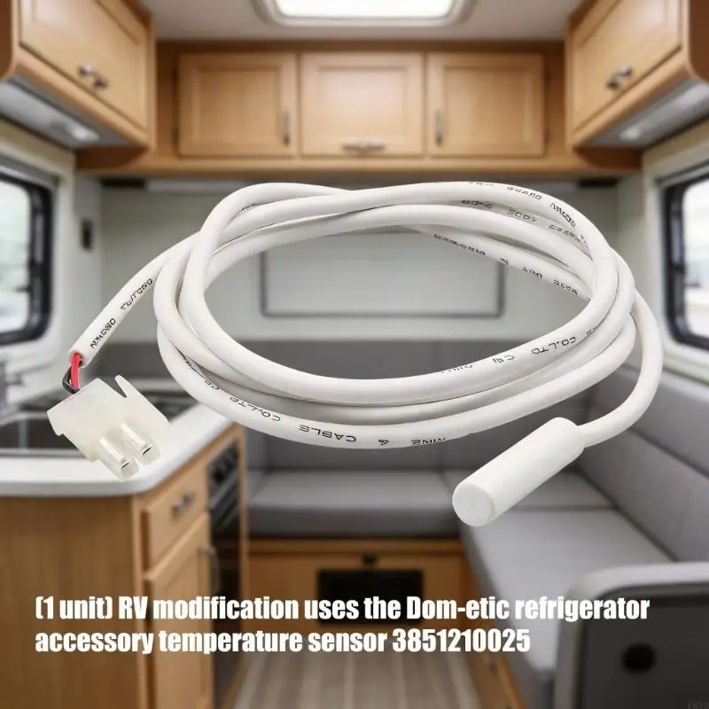 Refrigerator Temperature Probe Assembly for Vehicle Fridge Service, Metal Tip and Cable, Compare Part 3850644422 for Maintenance
