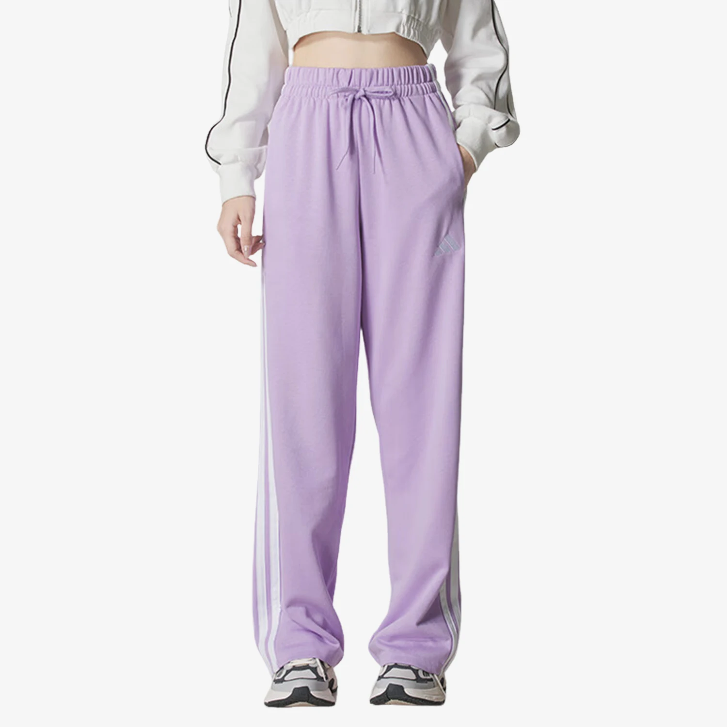 Adidas genuine three stripe casual straight leg pants, new women's knitted pants JY3142
