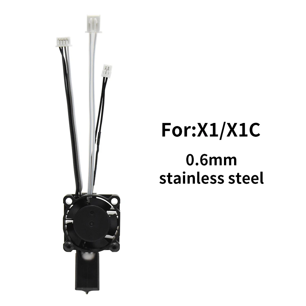 Bamb Lab X1 X1C P1P P1S Hotend met koelventilator, hardstalen nozzles, Bamboo Combo thermistor, complete hotend upgrade, hotend. - afbeelding 1