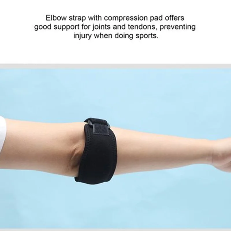 One Piece Adjustable Elbow Support Strap Comfortable Compression Elbow Brace for Pain Relief and Injury Recovery