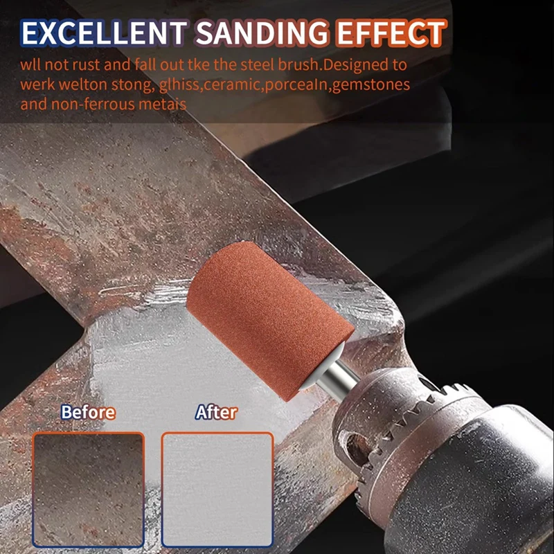 لقم صنفرة ABBO لأداة دريمل الدوارة، لقم ثقب صنفرة الحجر مع ساق 1/8 بوصة، ملحقات صنفرة 3 أشكال