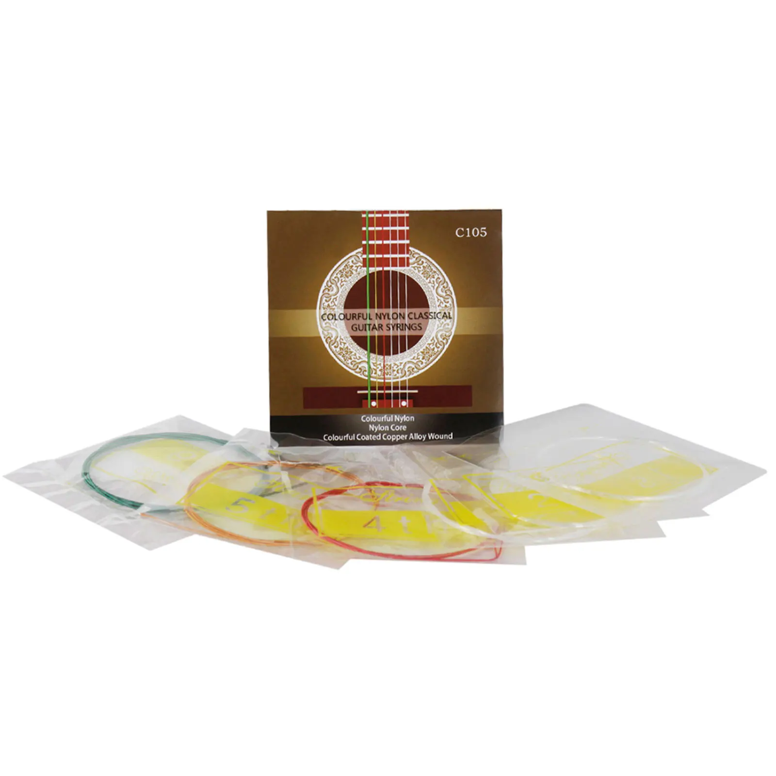 

6Pcs Classic Guitar Strings Nylon Core Assorted Sizes 109Mm 89Mm 76Mm 102Mm 81Mm 71Mm Replacement Set Nylon Guitar String