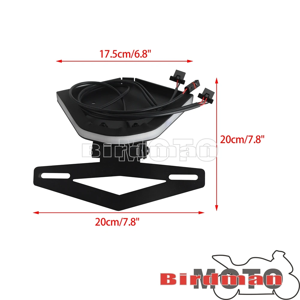 Brake Turn Signals Integrated LED Light Black License Plate Holder Frame Tail Light For BMW S1000RR 20-21 Fender Eliminator Kit