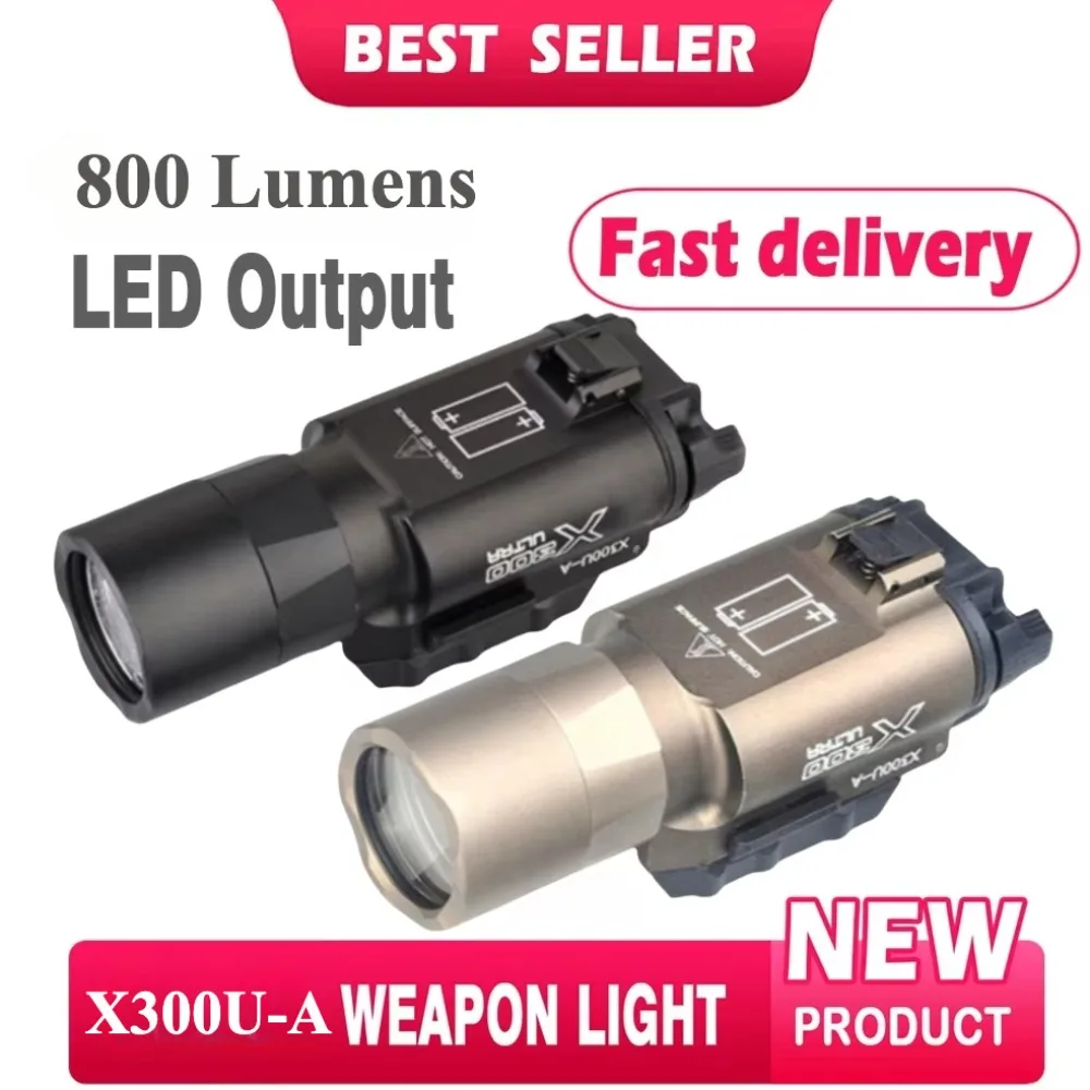 

X300U Tactical Flashlight 800 Lumens White LED Weapon Scout Light Airsoft Lamp Hunting Accessories Fit 20MM Rail