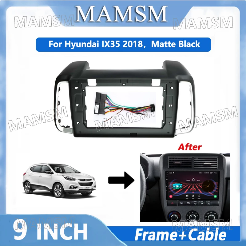 9 Inch 2 Din Radio Frame Adapter For Hyundai IX35 2018 Car Android Player DVD Audio Panel Mount Installation Fascia Frame