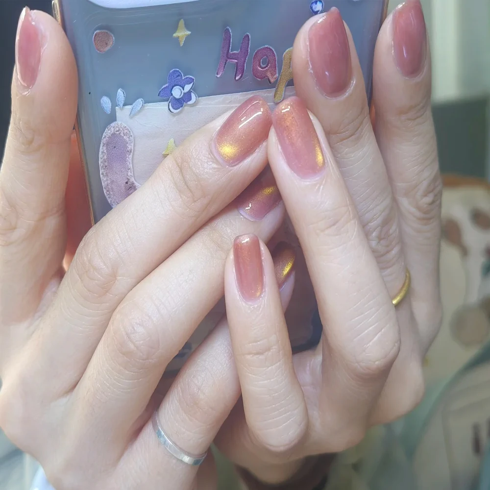 8ml/Jar Golden Autumn Glass 4colors Cat Eye Nail Polish Gel Pink/Green/purple Crystal Glitter UV Semi-permanent Enamels Varnish