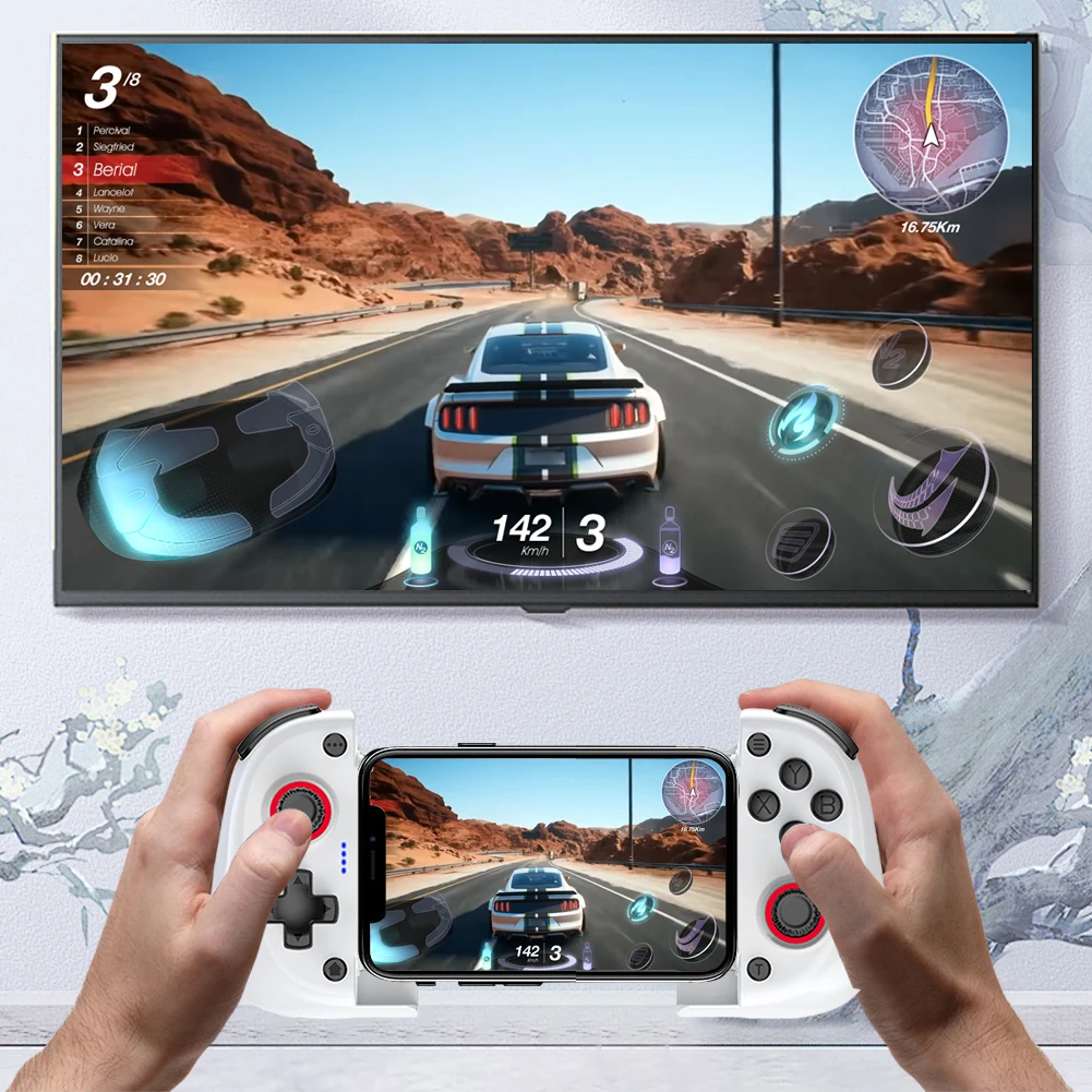 

Мобильный игровой контроллер X3 с джойстиком на датчиках Холла, Bluetooth-совместимый, выдвижной геймпад с турбо-вибрацией для Android/iOS/ПК/Switch