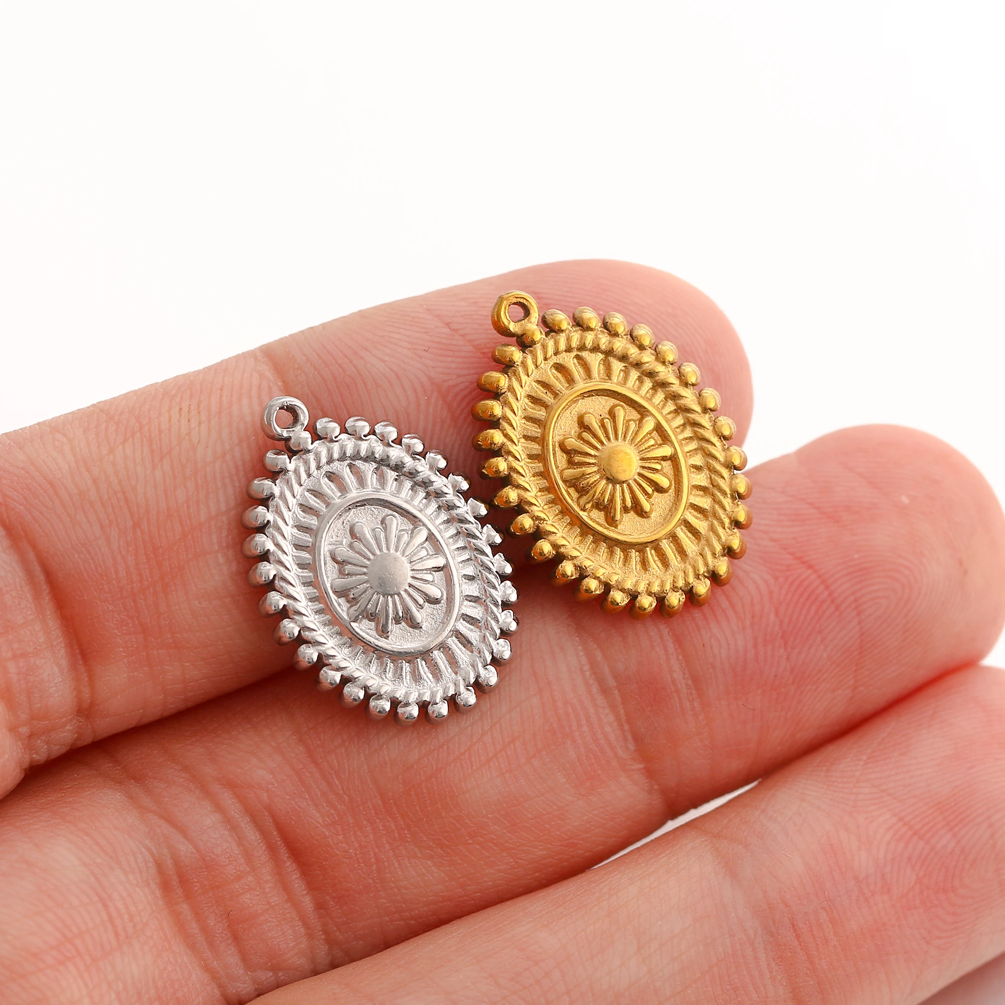 3 Stück Vintage Sonne/Stern/Erde Sonne Charm 3D Prägung Sunburst Edelstahl Anhänger DIY Armband Halskette Erkenntnisse Schmuckherstellung – Detail 17