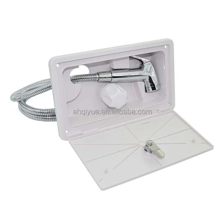 

RV Conversion Kits PVC Shower Box Kit Camper Trailer Outside Shower Heads with Faucet & Hose