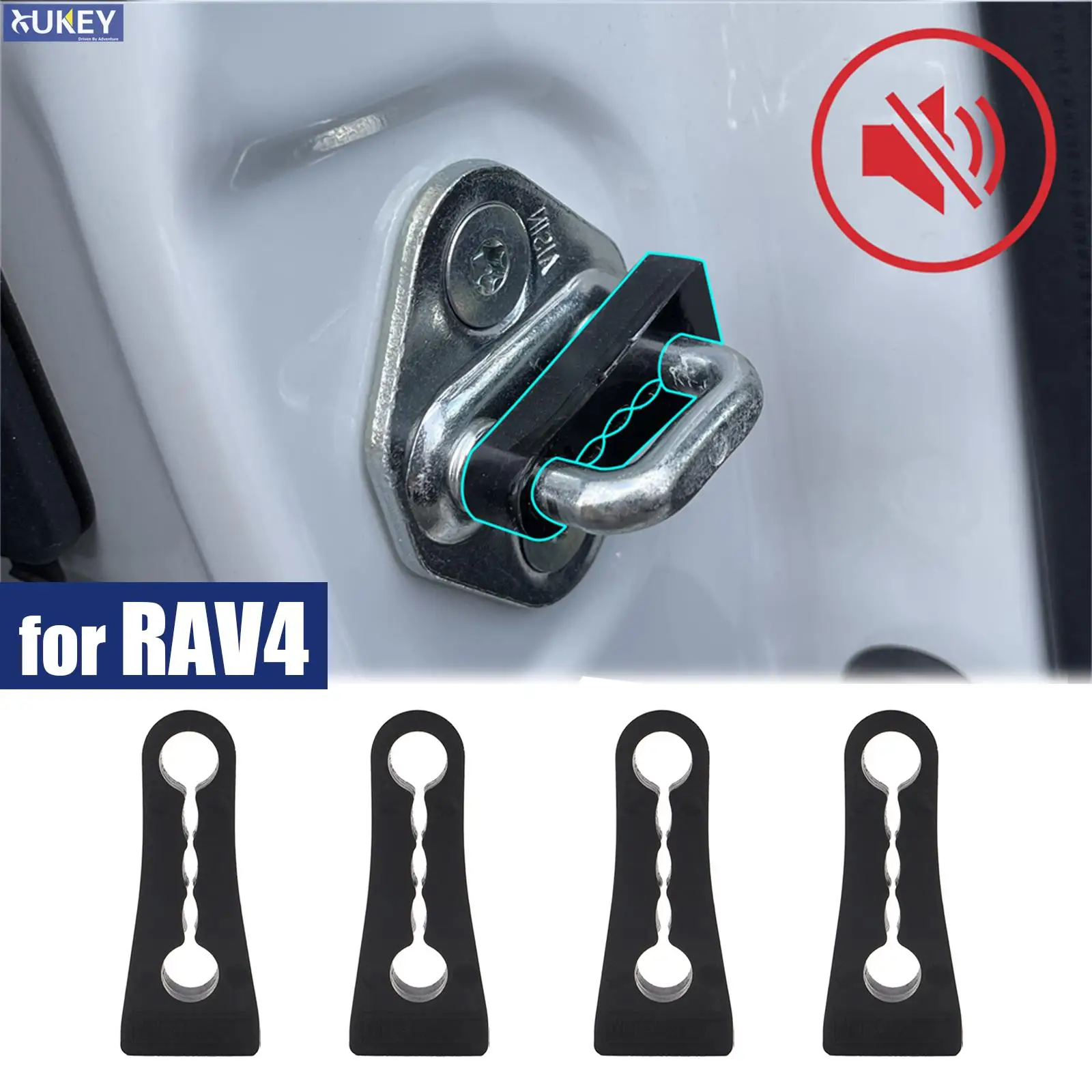 

Car Door Lock Sound Deadener Damper Buffer For Toyota RAV4 2000-2021 2022 Rattling Creaking Quiet Noise Deaf Soundproofing seal