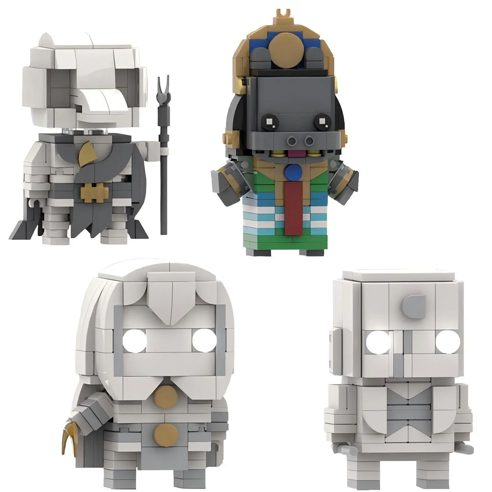 

MOC Scarlet Scarab, Khonshu, Ammit, Mr. Knight Square Head Boy Building Block Educational Creative Collectible Boy Bricks Toy