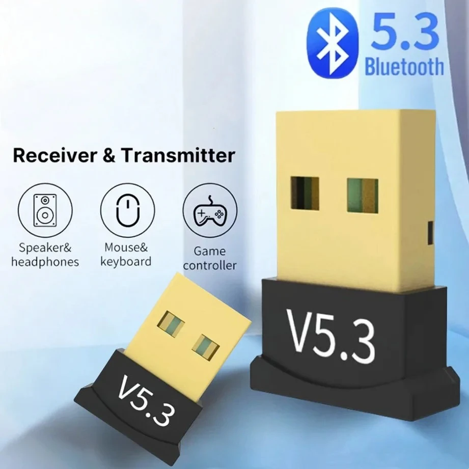 USB Bluetooth 5.3 Adapter for PC Laptop Computer Wireless Dongle Bluetooth Adapter Support Mouse Keyboard Windows 7/8.1/10/11