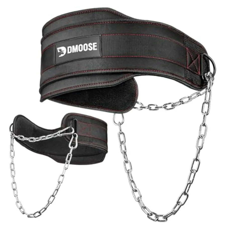 Dip Belt for Weight Lifting, Pullup, Squats and Dips - 36" Robust Steel Chain, Comfortable Neoprene Padding Supports 350lbs - G