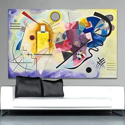 Oil Painting on Canvas Home Decor Yellow Red Blue Wassily Kandinsky