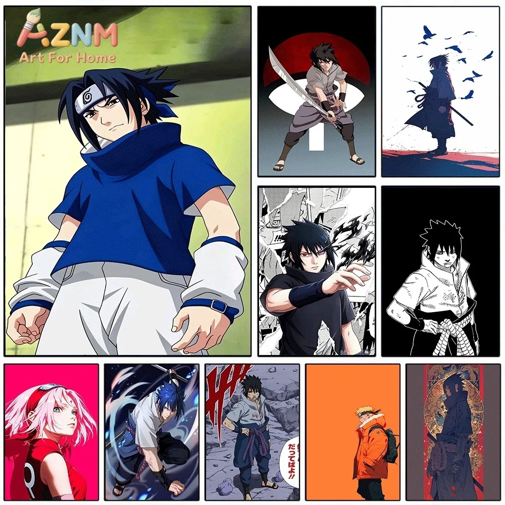 Young Uchiha Sasuke Classic Anime Canvas Wall Art Print Poster Unframed Canvas Painting Home Bedroom Living Room Wall Decor Gi