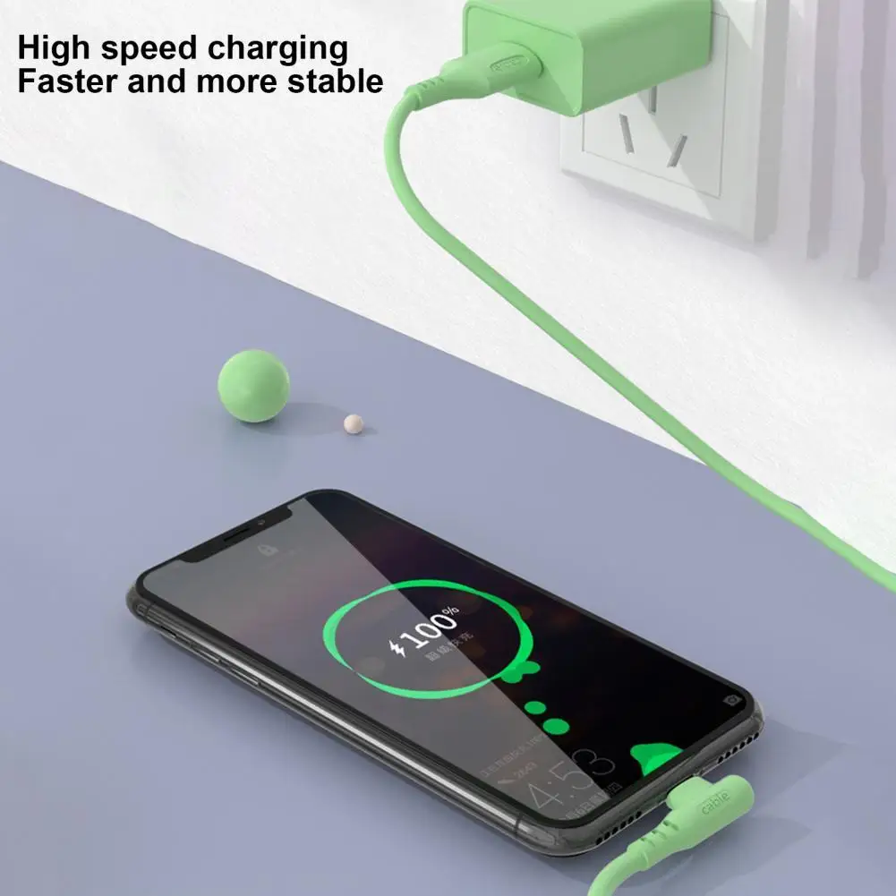 

Practical Charger Data Cable Heat-resistant Lightweight Data Cable 5A Type-C Data Cable Charger Cord