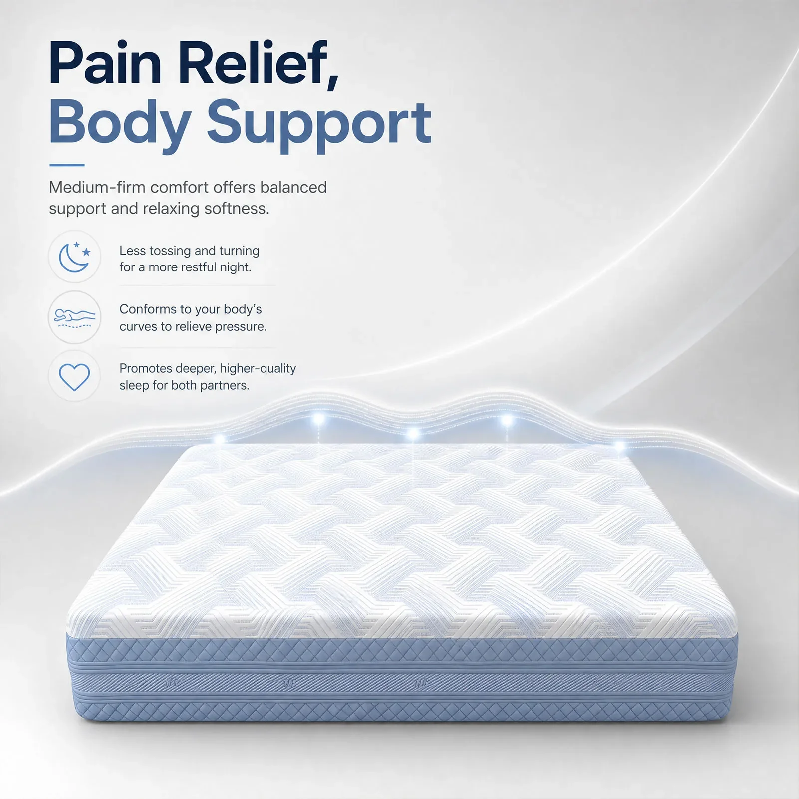 10 Inch Queen Size Mattress High Density Sponge Medium Firm Comfortable Bed Mattress High Density Sponge Mattress
