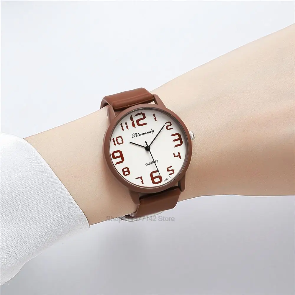 Women Fashion Silicone Watches Set Minimalist High Number  Qualities Big Dial Ladies Quartz Wristwatches With Casual Clock Gifts