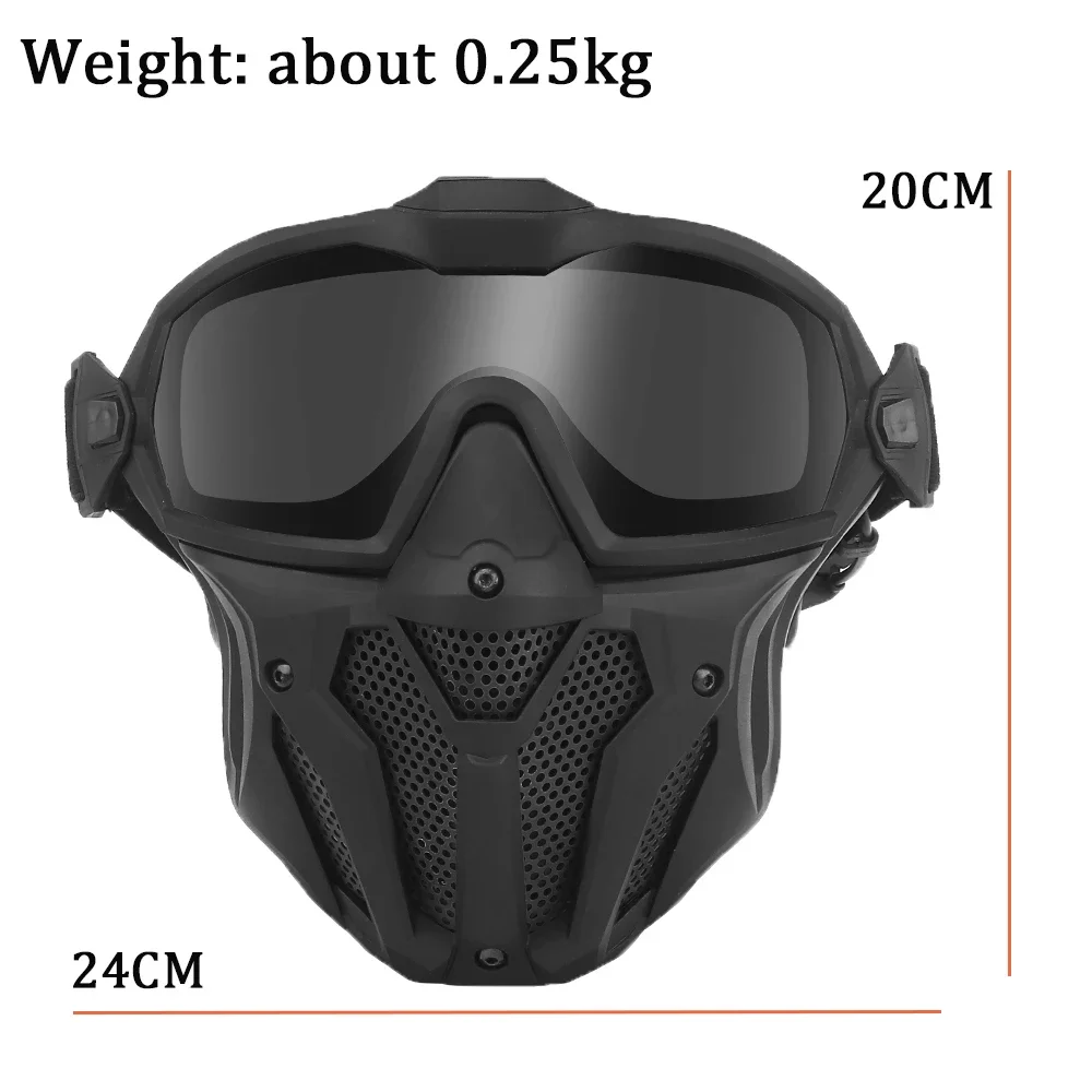 Tactical Airsoft Mask Detachable Goggles Full Face Paintball Shooting CS War Games Protective Mask Halloween Party Cosplay Props