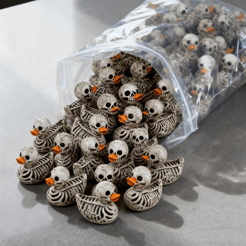 10pcs Gothic style Cute Skeleton Duck - Resin Statues, Suitable for Halloween, Office, Pie - Desktop Decoration
