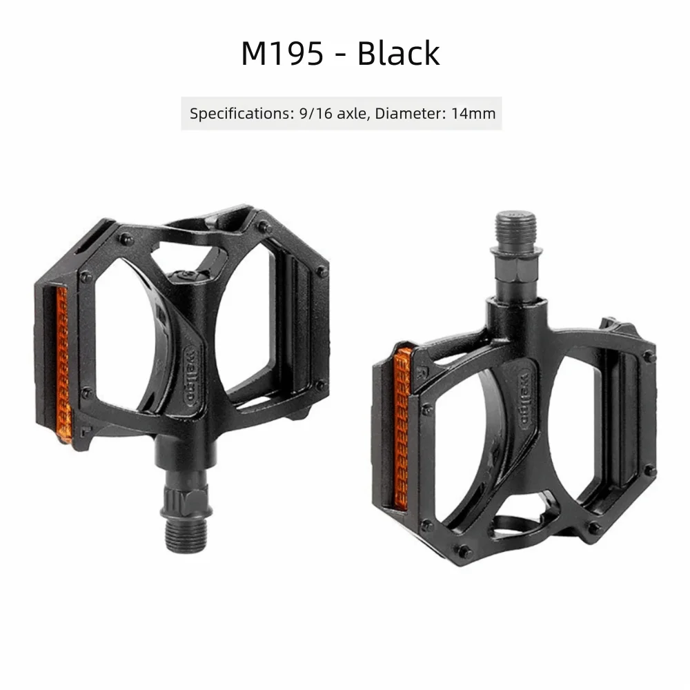 1 Par de Pedales de Bicicleta Negros y Plateados, Eje de 1/2 Pulgada y Eje de 9/16 Pulgadas, Plataforma para Pies Izquierda y Derecha, Aleación de Aluminio, Accesorios de Ciclismo para Bicicleta de Montaña y Carretera