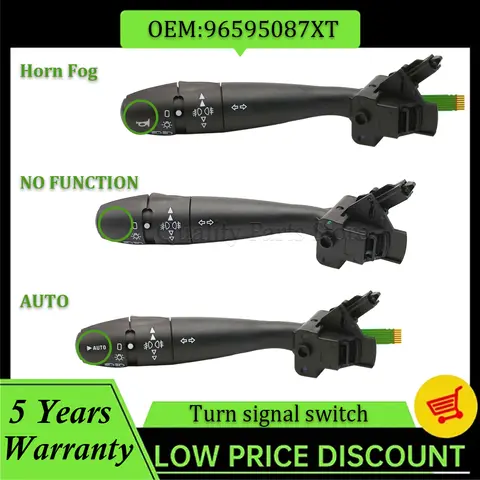 1PC 방향 지시등 스위치 스티어링 칼럼 경적 96477533XT 96595087XT 96608841XT For PEUGEOT 1007 206 207 307 406 407 807